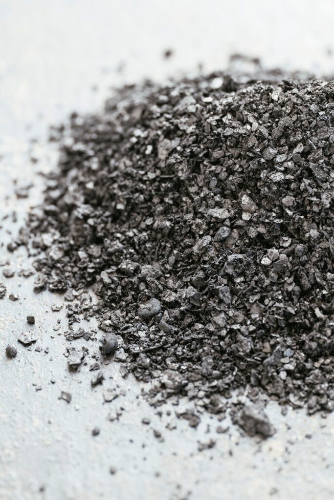 Pile of biochar