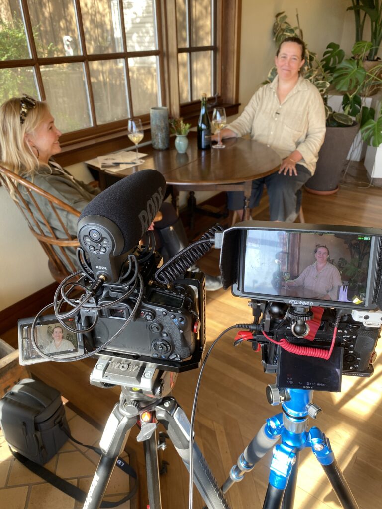 Barbara Barielle interviewing Lulu Handley
