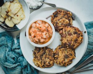 Porcini potato latkes