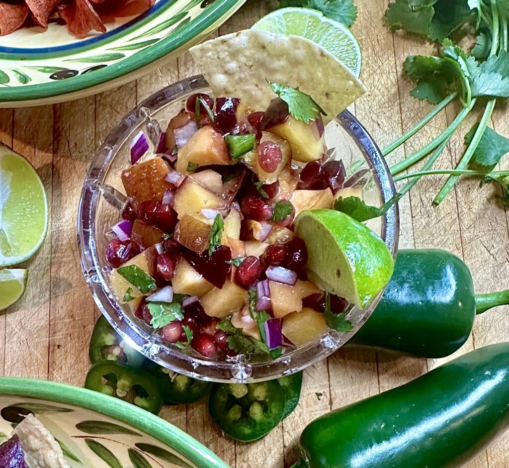 Peach and pomegranate salsa