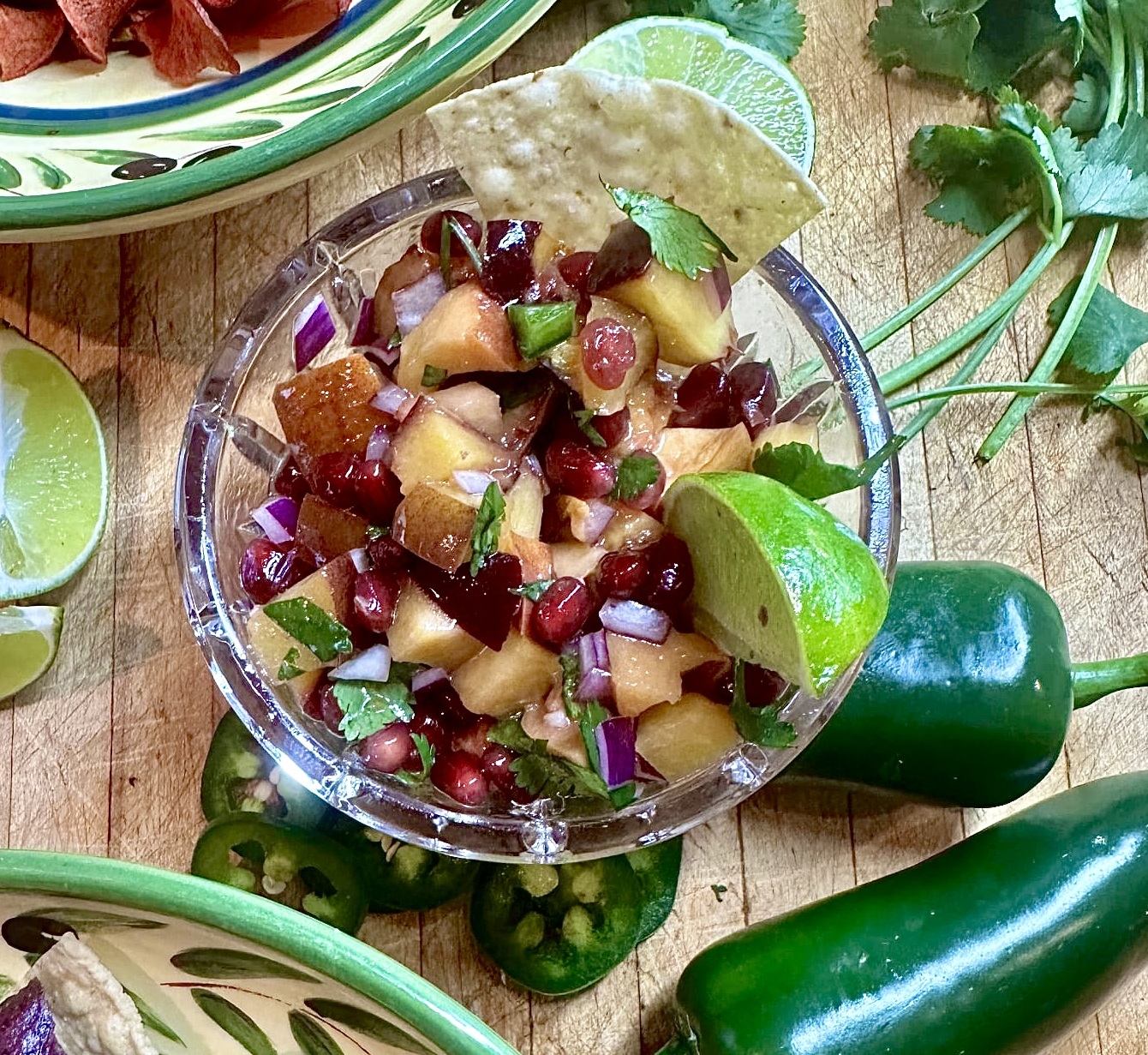 Peach and pomegranate salsa